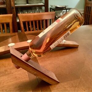 Balancing Reclaimed French Oak Wine Barrel Stave Wine Bottle Holder